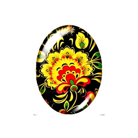 Cabochon 30x40mm bloemen kunst