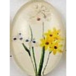 Cabochon 18x25mm bloemen