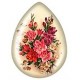 Cabochon druppelvorm 18x25mm bloemen