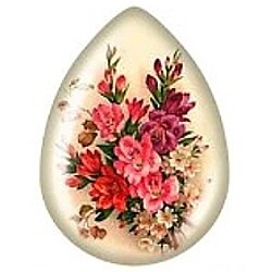 Cabochon druppelvorm 18x25mm bloemen