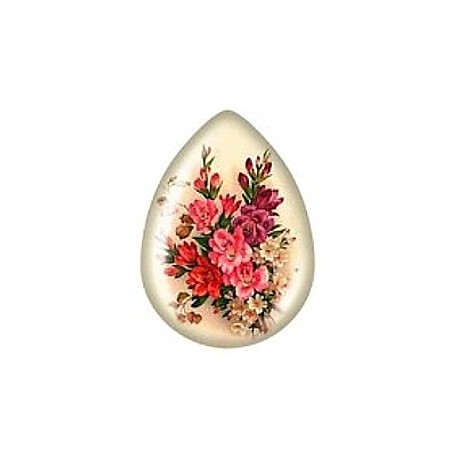 Cabochon druppelvorm 18x25mm bloemen