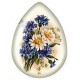 Cabochon druppelvorm 18x25mm bloemen