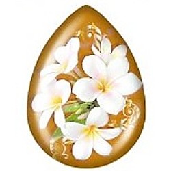 Cabochon druppelvorm 18x25mm bloemen