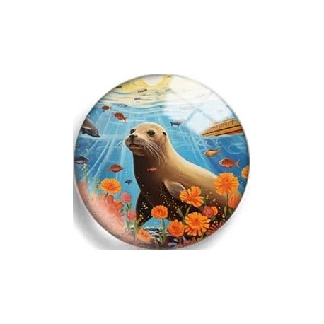 Cabochon 25mm zeedieren.