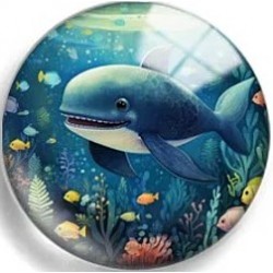 Cabochon 25mm zeedieren.