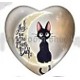 Cabochon 25mm hartvorm zwarte katten
