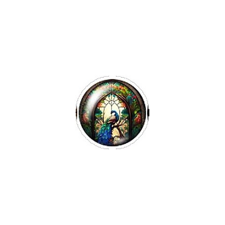 Cabochon 20mm rond vlinders en vogels