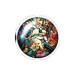 Cabochon 20mm rond vlinders en vogels