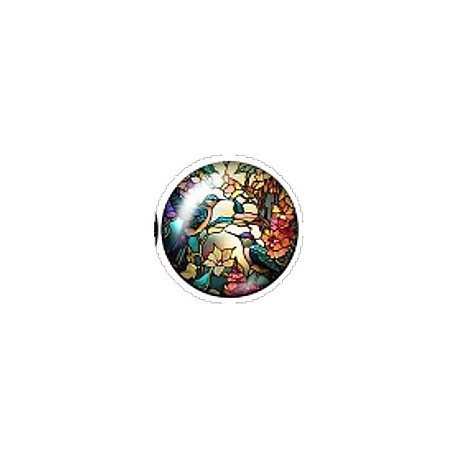 Cabochon 20mm rond vlinders en vogels