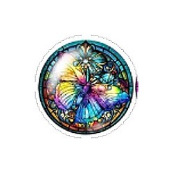 Cabochon 20mm rond vlinders