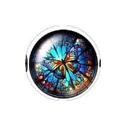 Cabochon 20mm rond vlinders