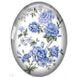 Cabochon 18x25mm bloemen