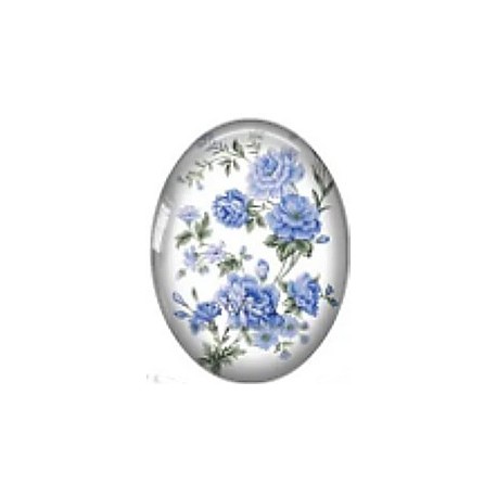 Cabochon 18x25mm bloemen