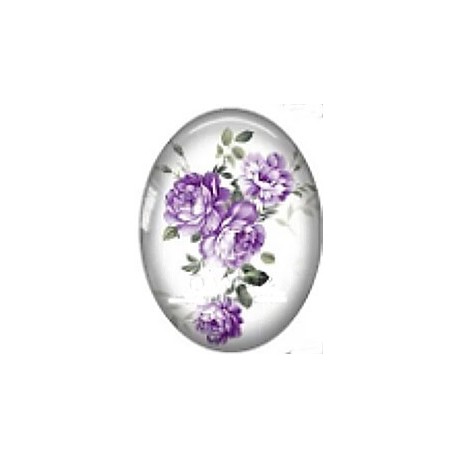 Cabochon 18x25mm bloemen