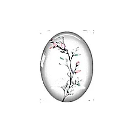 Cabochon 18x25mm bloemen