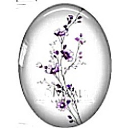 Cabochon 18x25mm bloemen