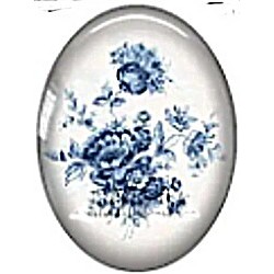 Cabochon 18x25mm bloemen