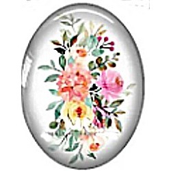 Cabochon 18x25mm bloemen