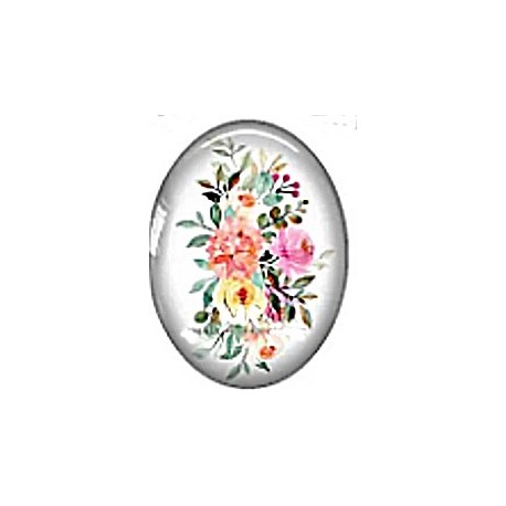 Cabochon 18x25mm bloemen