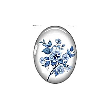 Cabochon 18x25mm bloemen