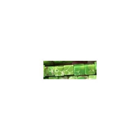 Jaspis blokjes 4x4mm groen/geel 90st. ca 38cm.