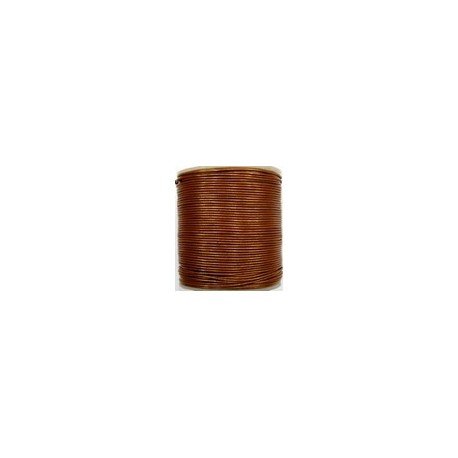 Leerveter 1mm tambabruin metallic per meter