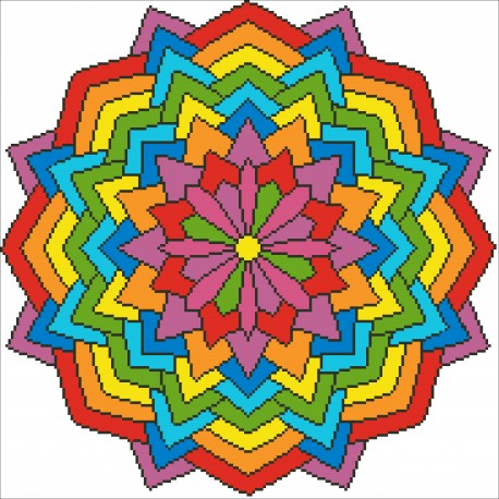 Borduurpakket kralen Mandala 40x40cm