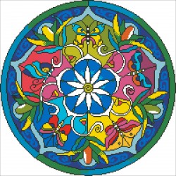 Borduurpakket kralen Mandala 44x44cm met insecten