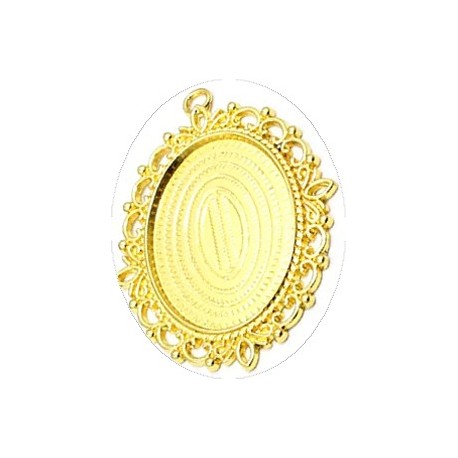Kastje voor ovale cabochon 30x40mm goudkl.