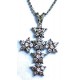 Kruis 40mm met transparante strass en 40kcm etting