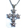 Kruis 40mm met transparante strass en 40kcm etting