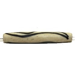 Benen kraal 34x8mm beige met strepen 5st.