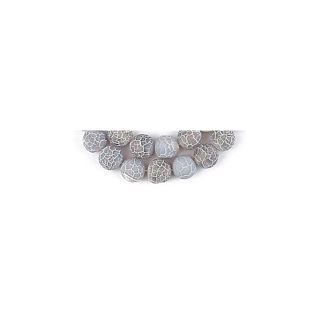 Edelsteen 6mm mat cracked agaat wit ca. 38cm.