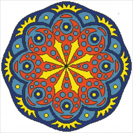 Borduurpakket kralen Mandala 44x44cm