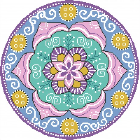 Borduurpakket kralen Mandala 44x44cm