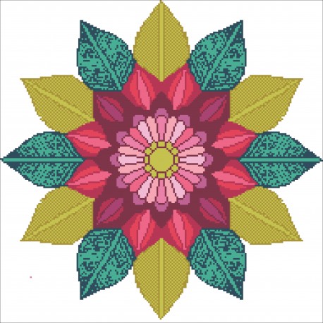 Borduurpakket kralen Mandala 43x43cm