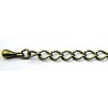 Verlengketting ca 11cm zwart met balletje