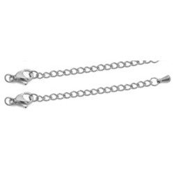 verlengketting 5cm met druppel en karabijn 12mm