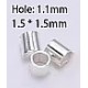 Knijpkralen 1,5mm staafvorm zilverkl. 50st.