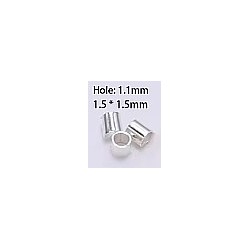Knijpkralen 1,5mm staafvorm zilverkl. 50st.