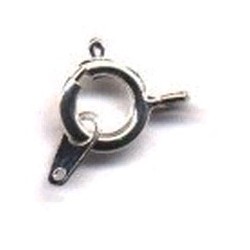 Veerringsluiting 7mm + sluitplaatje zilverkleurig