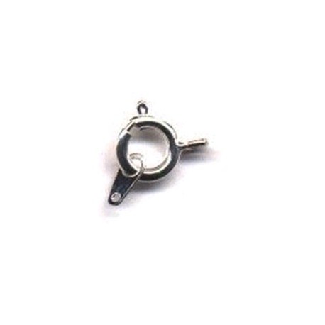 Veerringsluiting 7mm + sluitplaatje zilverkleurig