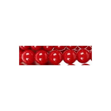 Imm edelsteen 10mm red coral ca 37cm.