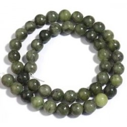 Edelsteen 8mm groene zuidelijke jade ca. 38cm.