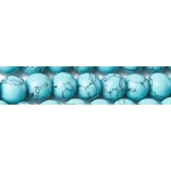 Edelsteen 8mm blauwe turqoise cs. 38cm.