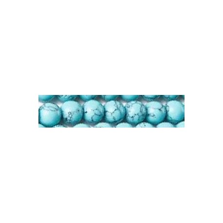 Edelsteen 8mm blauwe turqoise cs. 38cm.