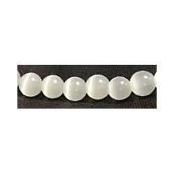 Edelsteen Cateye Wit 6mm ca. 60st.