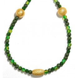 Ketting met ijskralen groen/geel