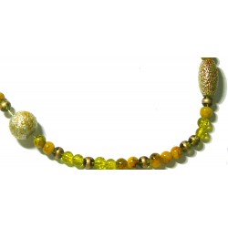 Ketting met ijskralen beige/groen