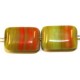 Glaskraal 11x9mm oranje/groen gemell. 15st
